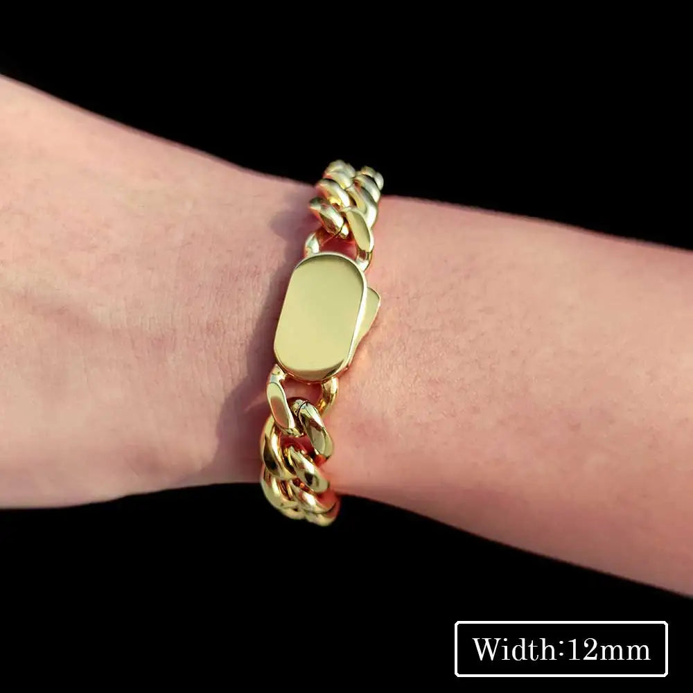 Pulseira Banhada a ouro 18K ou prata de aço