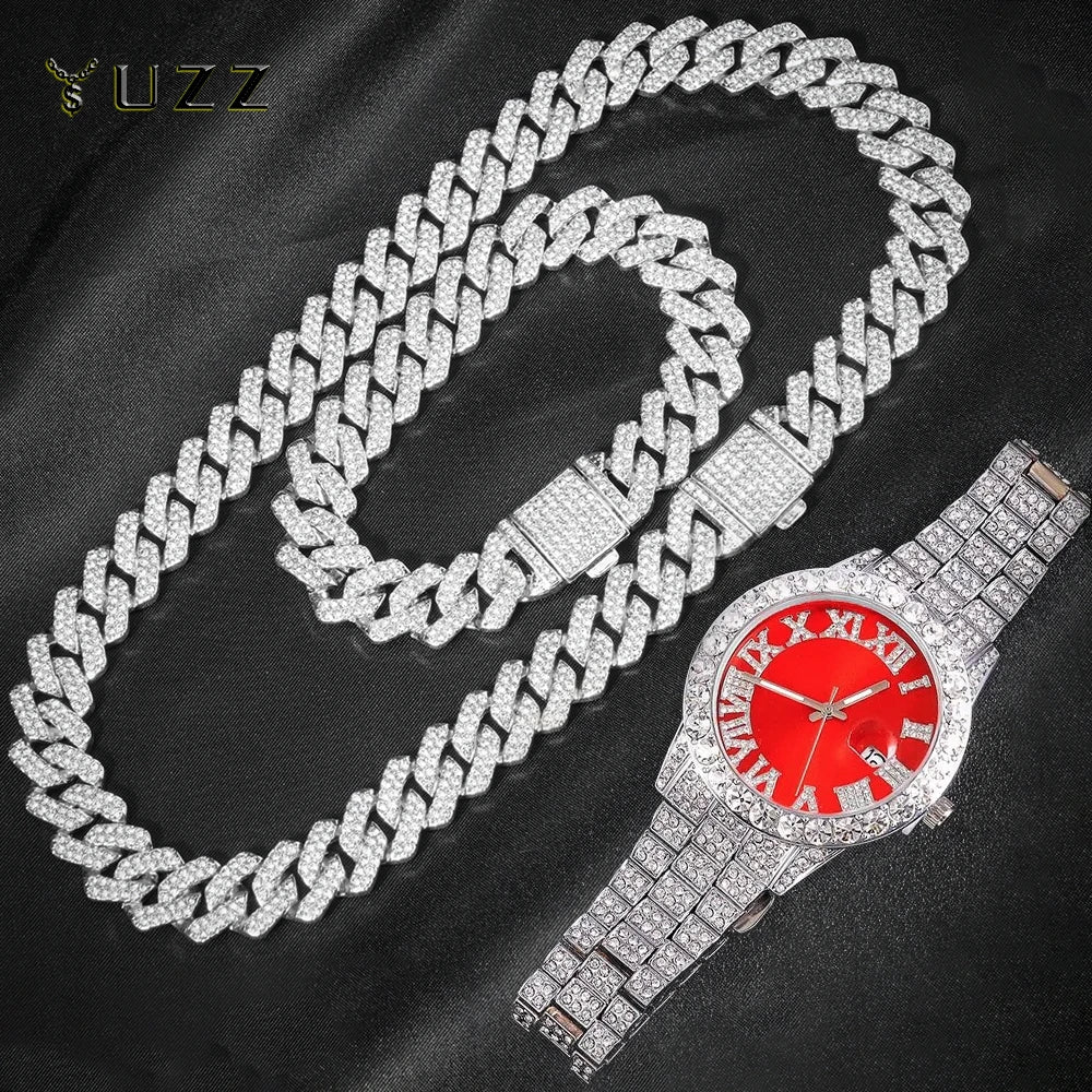 Compre um Relogio e leve uma pulseira e corrente cravejada