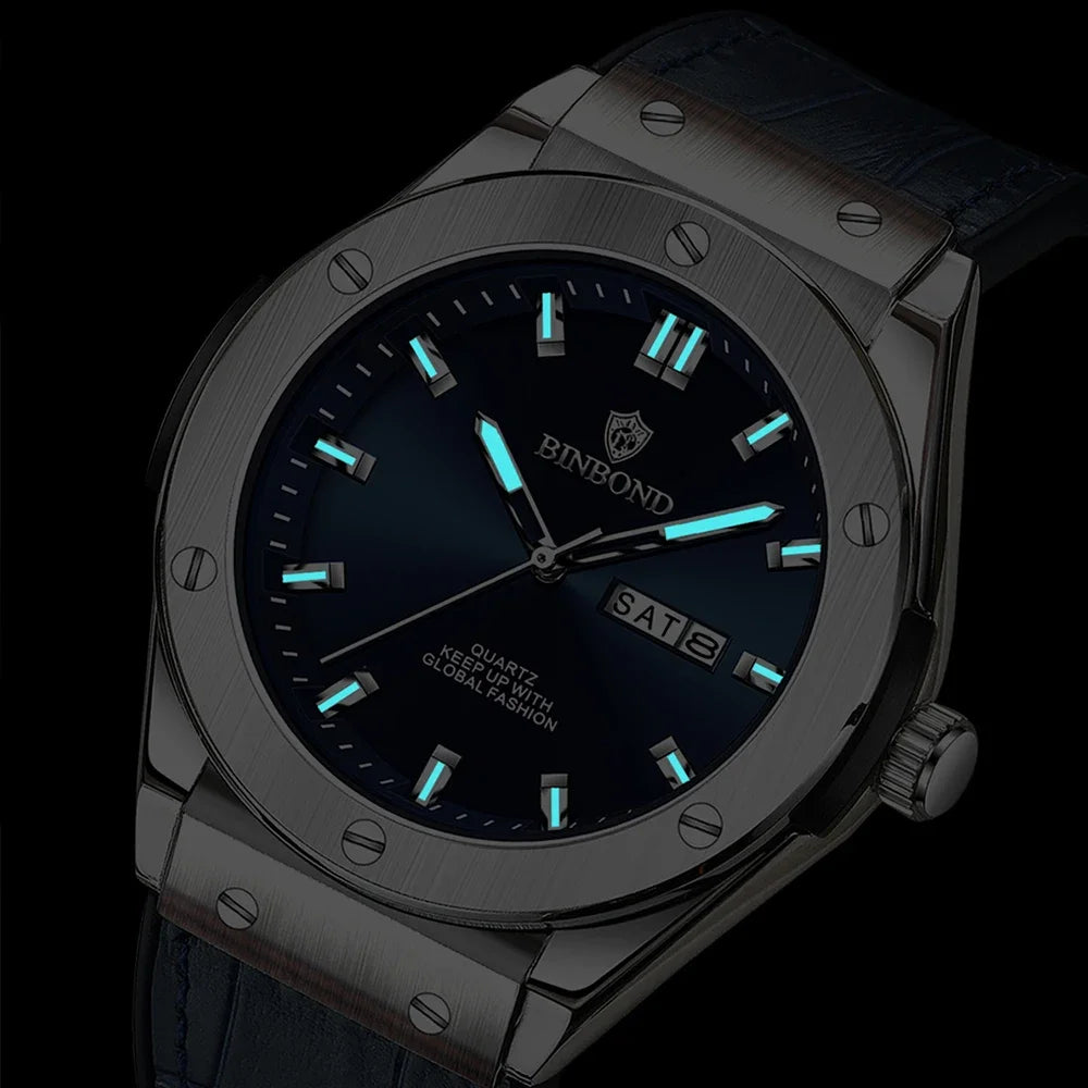 relogio com pulseira de couro