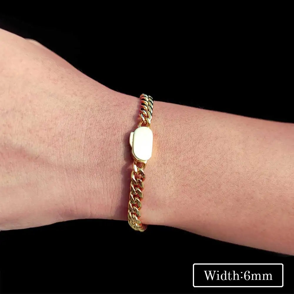 Pulseira Banhada a ouro 18K ou prata de aço