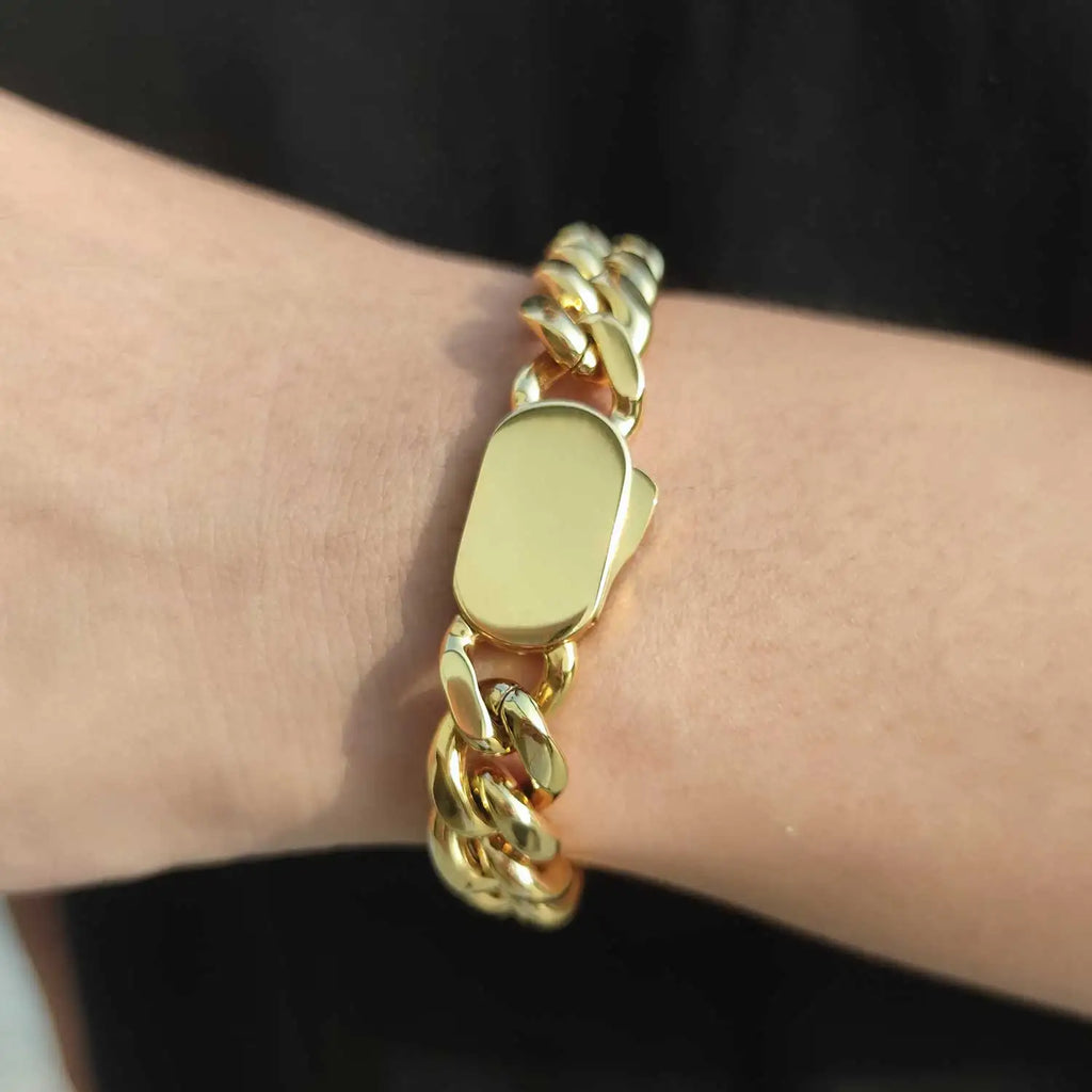 Pulseira Banhada a ouro 18K ou prata de aço