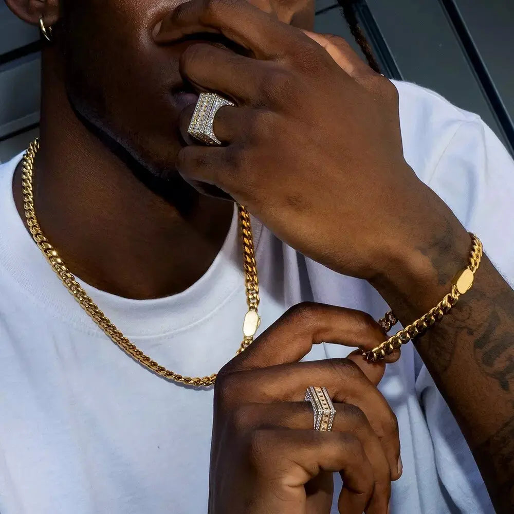 Pulseira Banhada a ouro 18K ou prata de aço